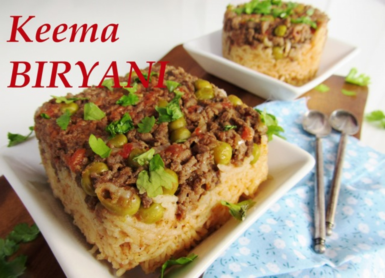Keema Biryani: Biryani z mletého masa se zeleným hráškem 