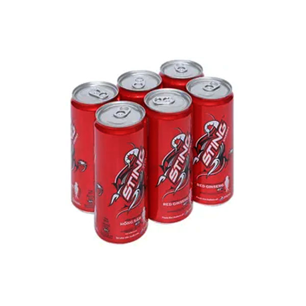 STING Energetický nápoj s jahodovou příchutí, 320ml x 6